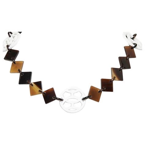 Collier Hermès corne de buffle Noir .